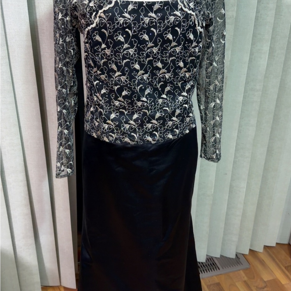 Aspeed Black Dress with Silver Embroidery